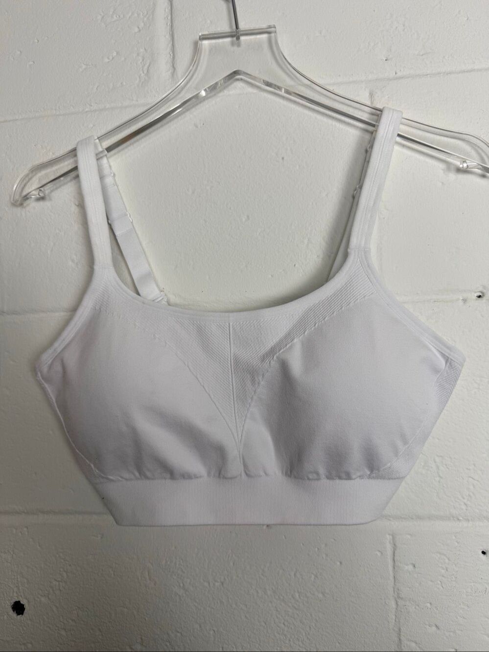 Soma Sport Seamless Ballet Back Sports Bra Optic White Large NWT